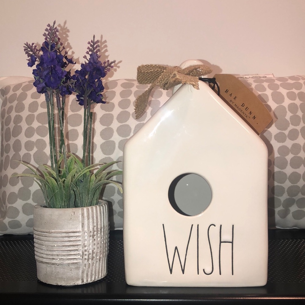 Rae Dunn WISH square birdhouse